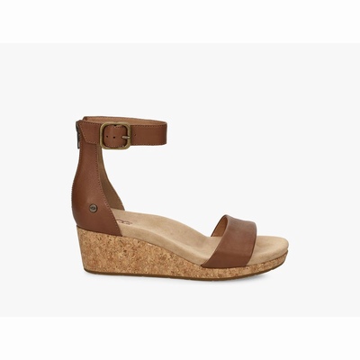 Sandálias UGG Zoe II Wedge Mulher Marrom | PT-NGEHJ